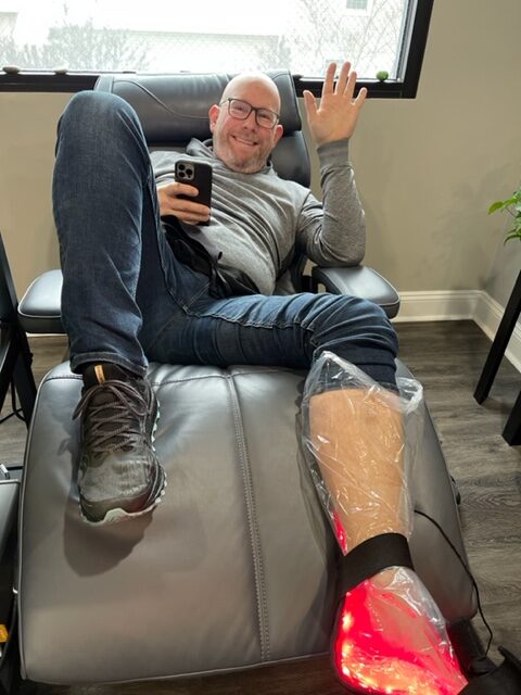 Patient taking therapy in clinic